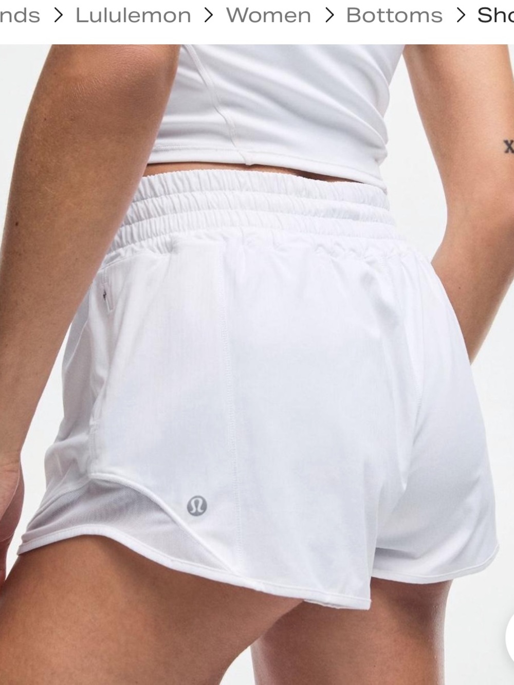 lululemon athletica White Athletic Running Shorts